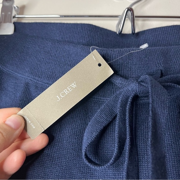 NWT J. CREW Cotton Cashmere Blend Cozy Loungewear Navy Blue Fall Winter Joggers - Picture 6 of 9